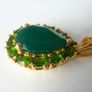 Sterling silver, 14k gold plated, green onyx & diopside pendant & necklace Image 3