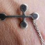 Vintage Sterling Silver 925 Heraldic Cross Pendant Necklace 5,6g length 16" Image 2