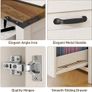 31 Inch Lateral Filing Cabinet with 1 Door & 3 Drawers, Wood Farmhouse Home Office Printer Stand, Rustic White for A4/Letter Suspension Files Image 4