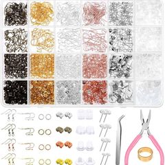 Making Kit, Shynek 2343pcs Earring Making Supplies with Earring Hooks, Jump Rings, Earring Posts, Earring Backs and Jewelry Pliers Tools for Earring Making and Jewelry Repair
