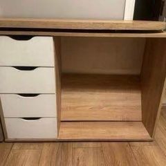 desk with side table