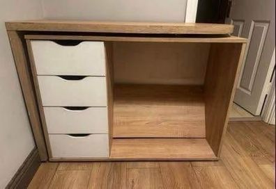 desk with side table