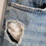 BERSHKA Boyfriend Ripped Jeans Sz 40 (Fit 14-16UK) Image 8