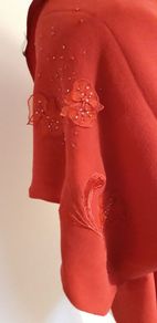 Red Embellished Beaded Wrap by John Rocha