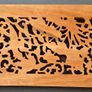 Carved decorative wooden panel, featuring birds. Image 4