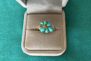 9 Carat Gold 7 Stone Turquoise Ring (Size P)