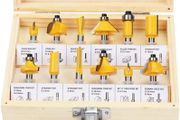12 PCS 6.35mm 1/4 Inch Shank Tungsten Carbide Tipped Router Bit Set with Wrench