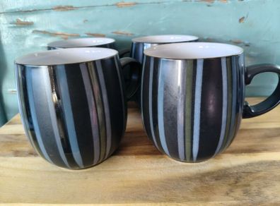 Denby Jet Stripe mugs x 4