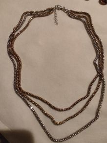 Sterling silver 3 tones necklace
