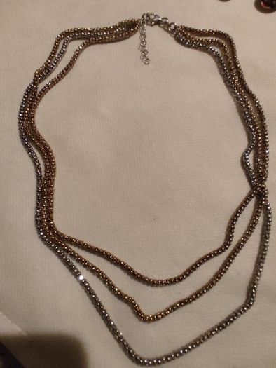 Sterling silver 3 tones necklace