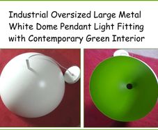 Industrial Oversized Large Metal White Dome Pendant Light Fitting