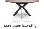 GREY Extending Round Dining Table - 1.2 to 1.6 Metre