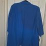 Electric Blue Open Front Blazer Jacket Ruched Sleeve Smart Casual Layering Image 6
