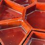 Asian Red Lacquer Wooden Jewellery Box with Mother of Pearl Inlay Image 8