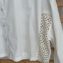 shirt bnwt white cropped shirt size 14 with crochet inserts Image 2