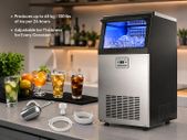 Commercial Ice Maker Machine  45 kg 100 lbs Per Day with 14 kg Storage & Self-Cleaning