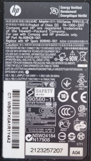 HP 90w AC Adapter Laptop Charger