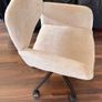Office Chair Scandinavian Beige Fabric Swivel Adjustable Height and 5 Casters for Children Working at Home, Beige, 56.5x57.5x75-85cm Image 2