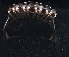 Vintage garnet sterling silver ring
