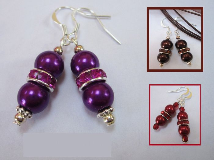 Stunning Silver Plated Earrings in Hot Purple