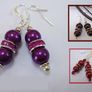 Stunning Silver Plated Earrings in Hot Purple Image 2