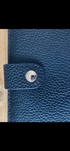 Coach Pebbled Black Leather Phone Wristlet Wallet