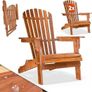 Set of 2 Folding Adirondack Chairs  Solid Acacia Wood Garden Chairs for Patio, Deck, Balcony & Terrace Image 3
