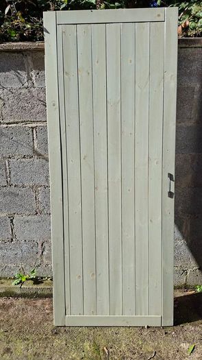 Solid Wooden Garden Shed Door Sage Green