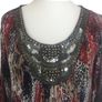 Changes Red White Blue Stretch Tunic Top Pockets Beaded Neckline Uk 14 Image 7