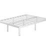 White Double Bed Frame 4ft6 with Rounded Corner Legs, Heavy Duty Metal Bed Frame Small Double with Steel Slats Support, Double Bed 36 cm High, Noise Free, Easy Assembly Image 2