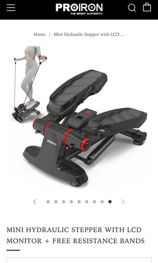 Pro iron Hydraulic stepper with resistance bands