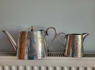 EPNS teapot and jug set