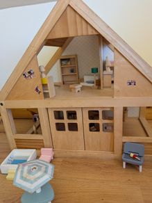 Wooden Dolls House & accessories