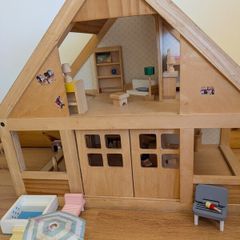 Wooden Dolls House & accessories