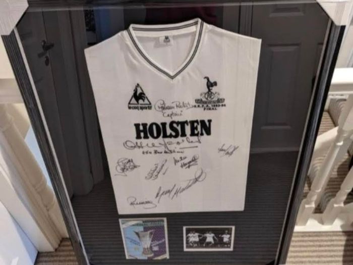 Tottenham 1984 UEFA signed jersey with programme
