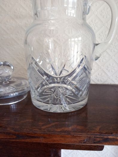Crystal Tall Jug with Lid