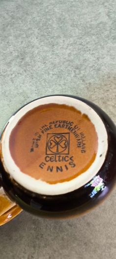 2 Brwon cup  vintage piece of Celtic Ennis earthenware pottery made in the Republic of Ireland.