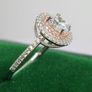 Sterling silver (Sz: L) White Cubic Zirconia, Pink Cubic Zirconia Ring in Rhodium & Rose Gold Overlay Sterling Silver 2.17 Ct Image 3