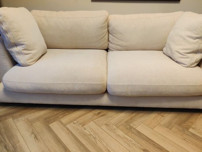 Brand New Comfortable 3 Seater Fabric Sofa Cream Beige Unused Condition