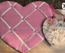 fabric heart pin board & heart wall hanging