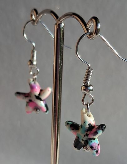 Mini Speckled Starfish Earrings