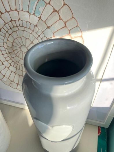 Large Ceramic Vase with Heart or Star on Front