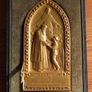 Antique French Gilded Gold Religious Medal Orphelins Apprentis d'Auteuil Medal Plaque Image 2