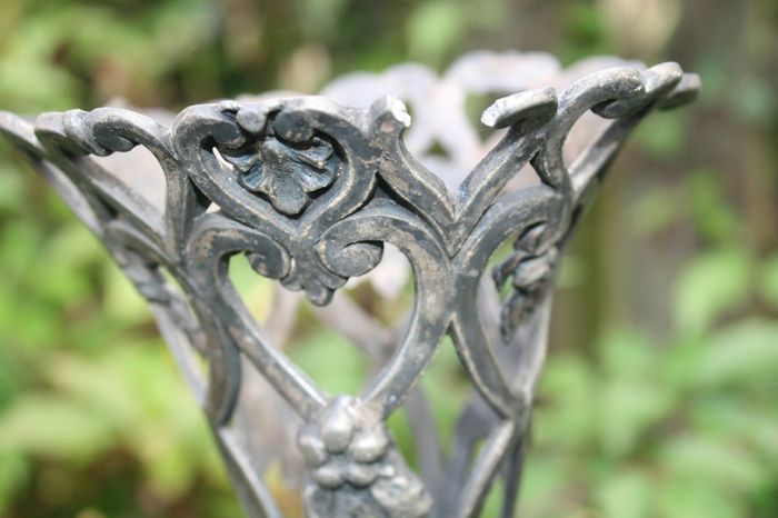 Vintage Art Nouveau Ornate Pierced Filigree Flower Vase Antique Silver Tone H-11"