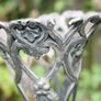 Vintage Art Nouveau Ornate Pierced Filigree Flower Vase Antique Silver Tone H-11" Image 5