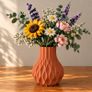 3D Printed Terracotta Vase for Modern Decor, Artificial and Dried Flowers Image 3