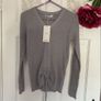 jumper Bnwt grey vneck long sleeve grey drawstring detail jumper m/l Image 5