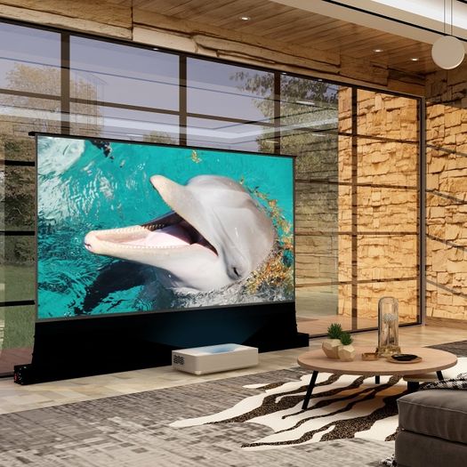 The very best screen vivid storm electric remote floor rising screen 95" s pro ust alr projection screen boxed like new