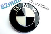BMW Black / White Emblem Badge Front Bonnet Logo 1 3 5 6 7 x z m class 82