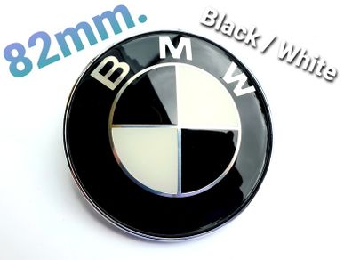 BMW Black / White Emblem Badge Front Bonnet Logo 1 3 5 6 7 x z m class 82